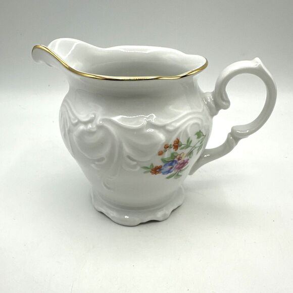 Royal Kent Poland Sugar Creamer Pink Floral Embossed Gold Trim - Picture 3 of 12